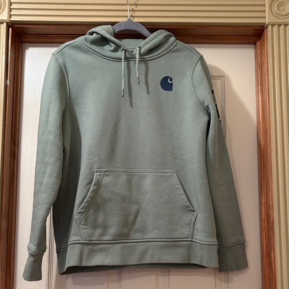 Carhartt Tops - Carhartt Olive Green Hoodie with Logo